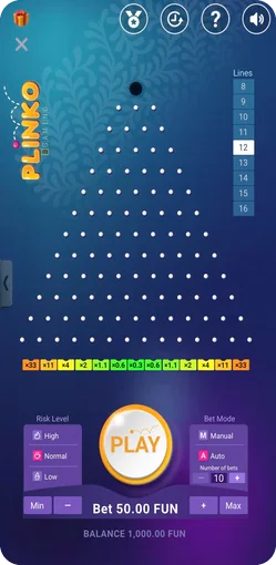 Game difficulty levels Plinko