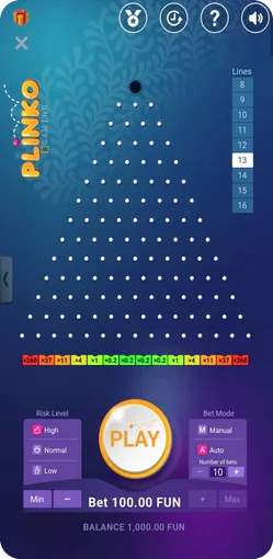 Start betting Plinko
